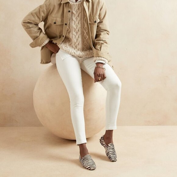 Banana Republic Mid-Rise SCULPT Skinny Jeans White Size 4/27 RETAIL $100 - Picture 1 of 8